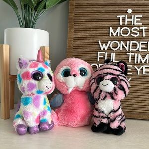 Lot of 3 ty beanie boos….Zoey, tusk and Wishful